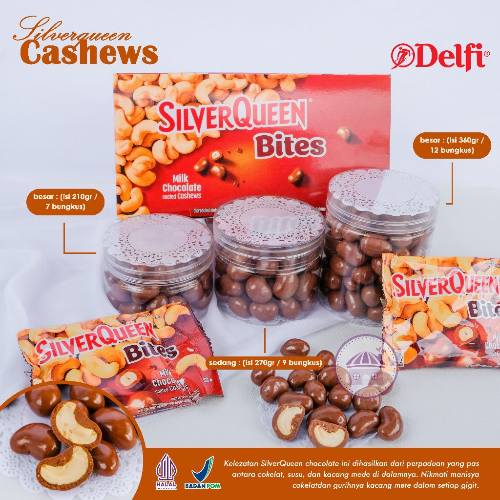 

SilverQueen Bites Cashews Perpaduan Coklat Susu dengan Isian Kacang Mete Utuh Renyah