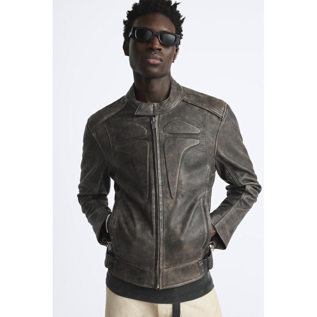 BNWT ZARA BIKER LEATHER JACKET SHEEP SKIN