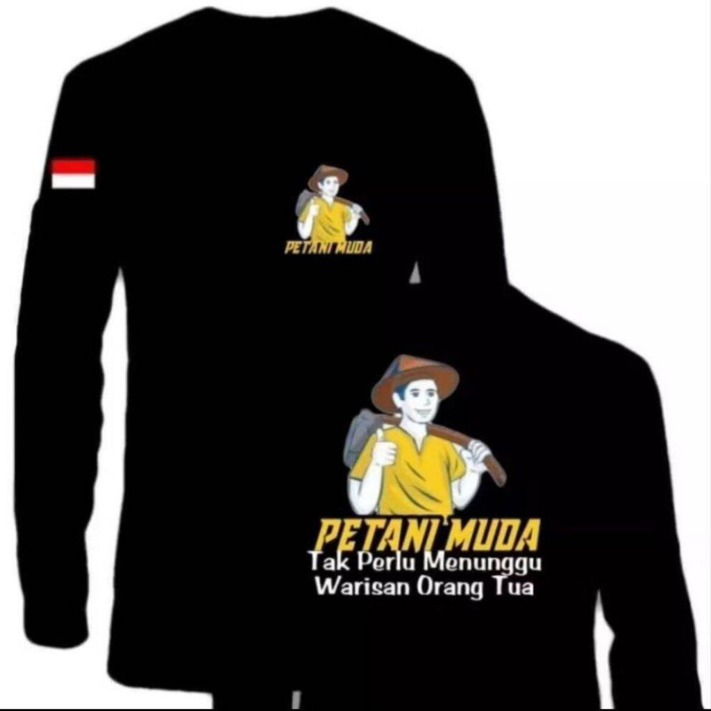 KAOS PETANI MUDA TAK PERLU MENUNGGU WARISAN ORANG TUA COD // KAOS LENGAN PANJANG PETANI MUDA TAK PER