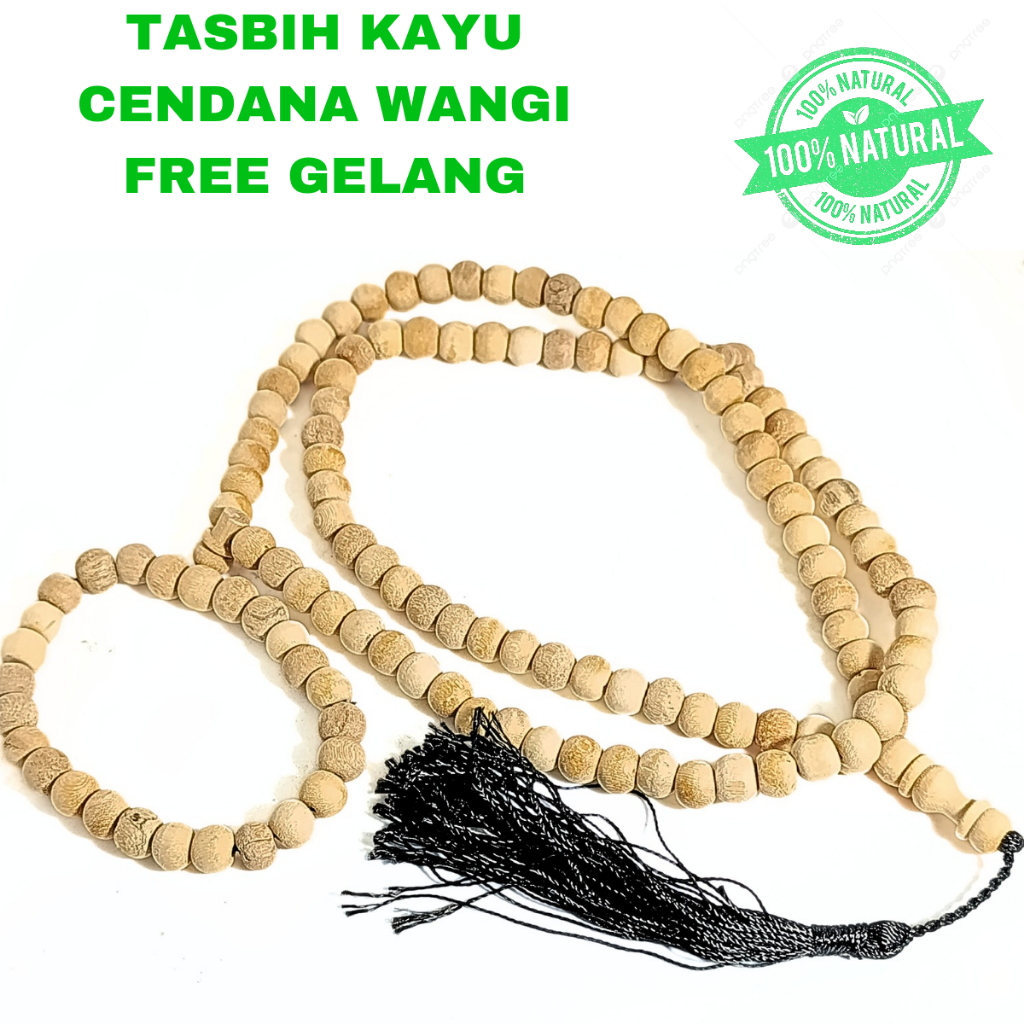 Tasbih Kayu Cendana Wangi + Gelang TALI KARET