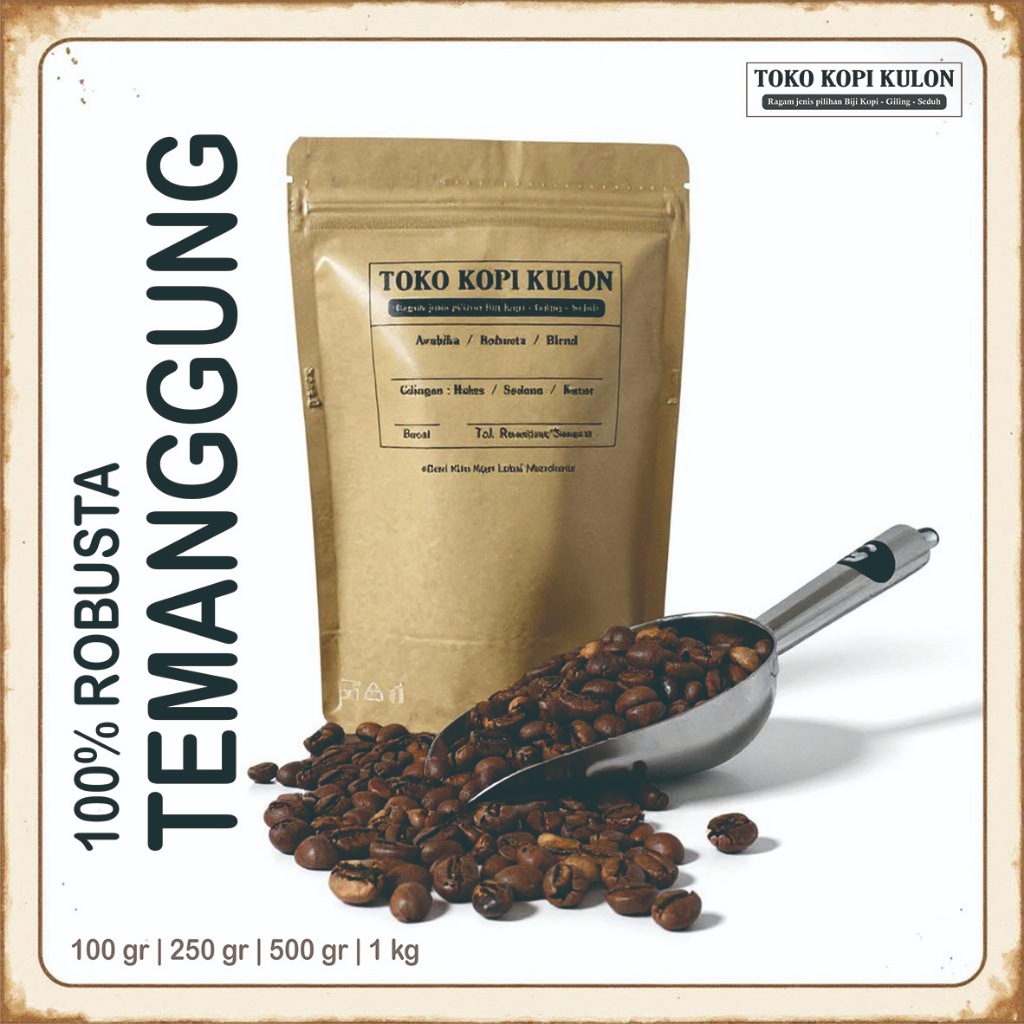 

ROBUSTA TEMANGGUNG - Toko Kopi Kulon - Giling Halus/Medium/Kasar - 100 gram
