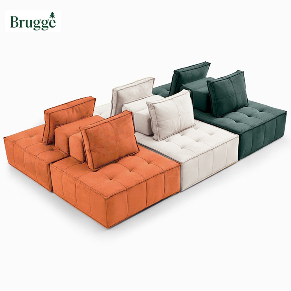 BRUGGE-Sofa Blok Tahu / Sofa Tunggal / Sofa Persegi Kombinasi Gratis / Sofa Minimalis Italia / Sofa 
