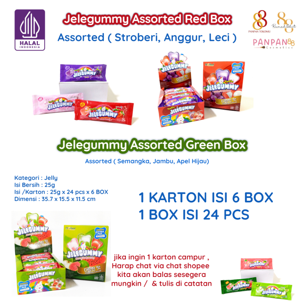 

Kiokio Jelegummy Assorted 600gr ISI 6 BOX HALAL ( KARTONAN )