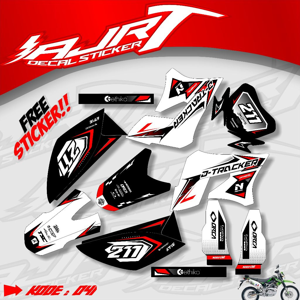 stiker klx dtracker old  - decal klx lama dtracker lama - decal klx old dtracker old