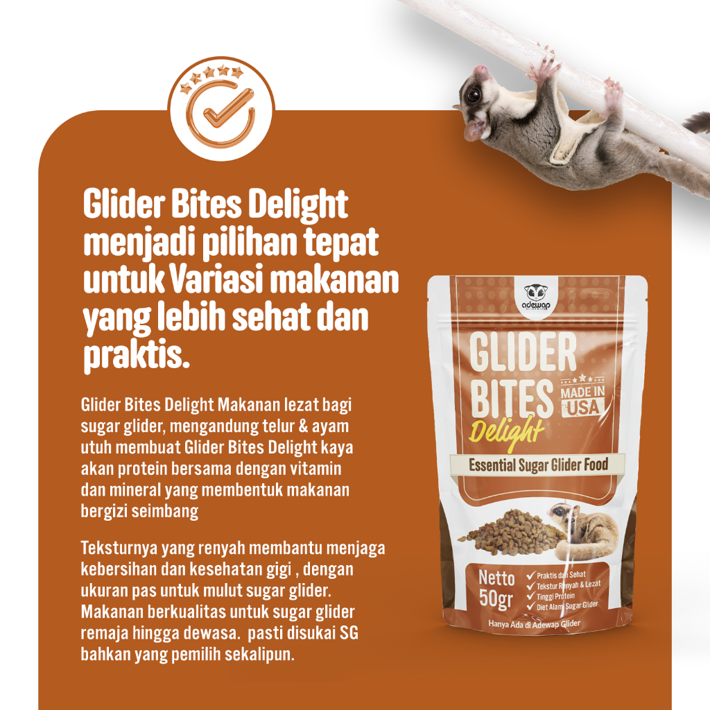 ADEWAP GLIDER Paket Pellet Sugar Glider