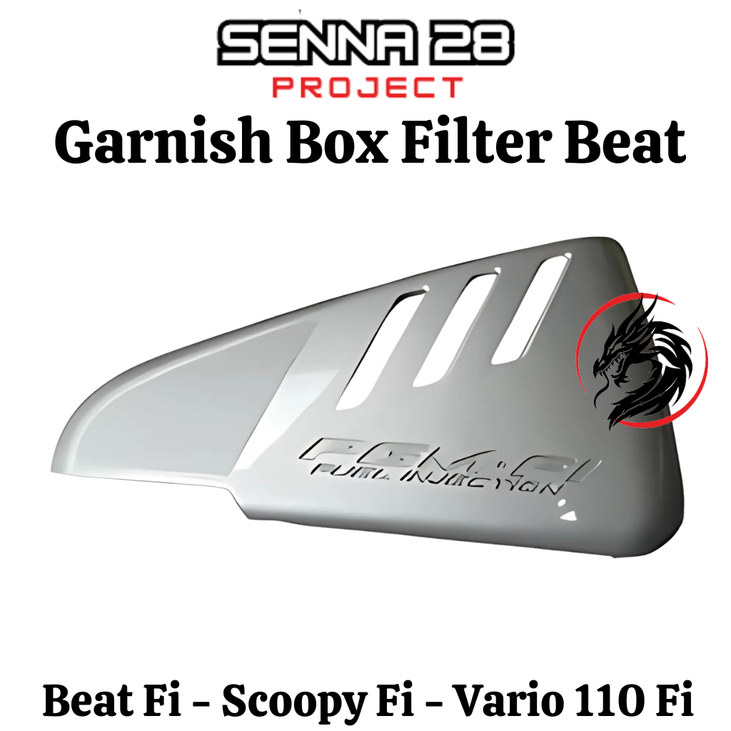 Garnish garnis crom variasi tutup box filter udara honda beat fi non esp silver