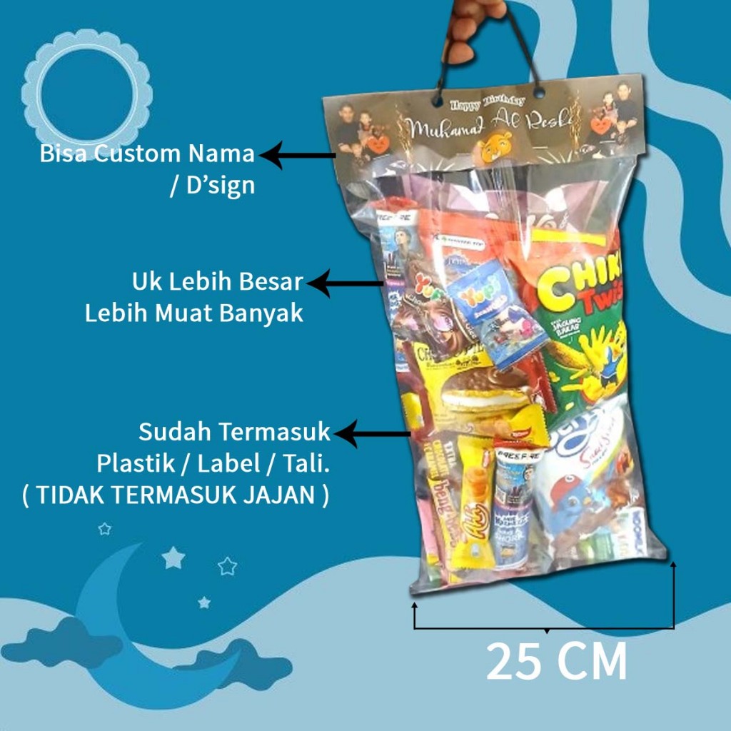 

PLASTIK SNACK ULANG TAHUN 25x45 | Tas Snack Ulang Tahun / UlangTahun | Tas Kado | Tas Souvenir | Berthday Bag | Tas Ulang Taun / UlangTaun