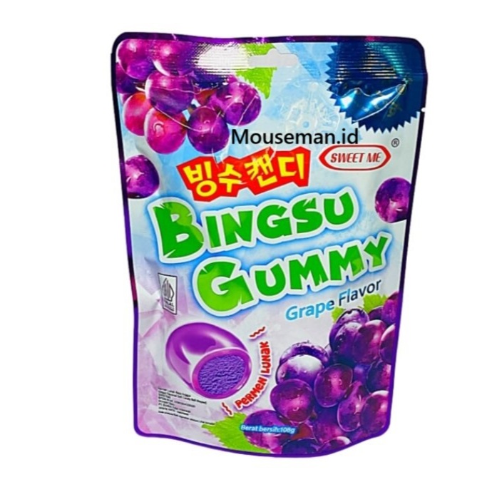 

SWEET ME BINGSU GUMMY Grape Flavor Permen Lunak Rasa Anggur Grape Flavored Soft Candy Ball Shaped 108gr