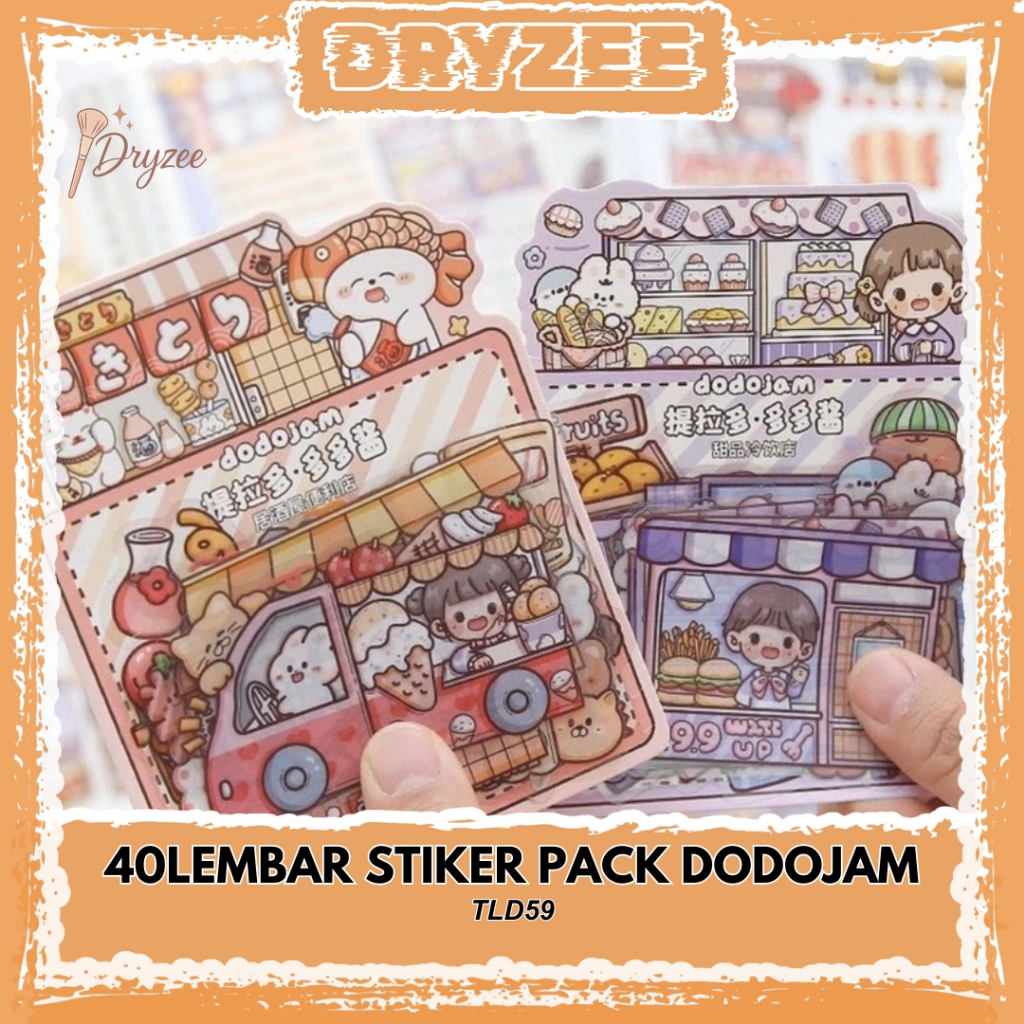 

40 Lembar Stiker Pack Dodojam Color Dessert TLD59