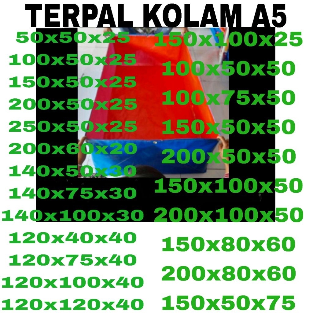 TERPAL KOLAM IKAN Type A5 ORIGINAL sangat cocok buat terpal ikan cupang /guppy