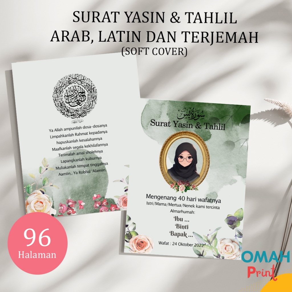 BUKU YASIN 96 HALAMAN | Yasin dan Tahlil Murah | Custom Nama