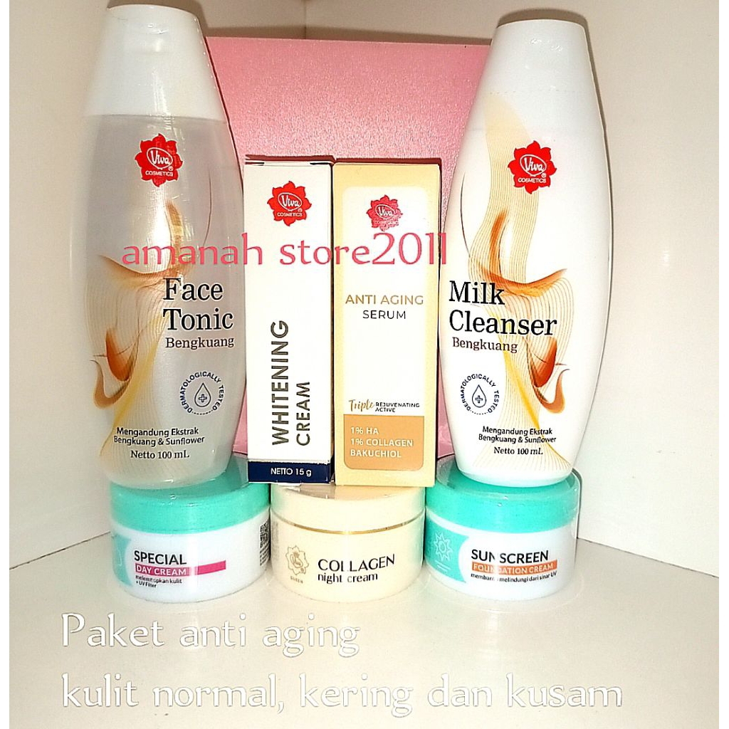 Terlaris Viva skincare anti aging    /   Viva paket anti aging / kerutan / flek hitam / kusam / Viva