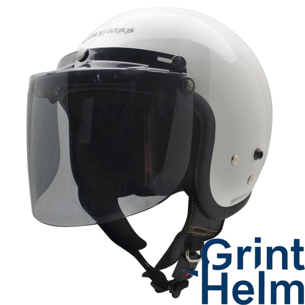 Helm cargloss cfm White original + kaca datar