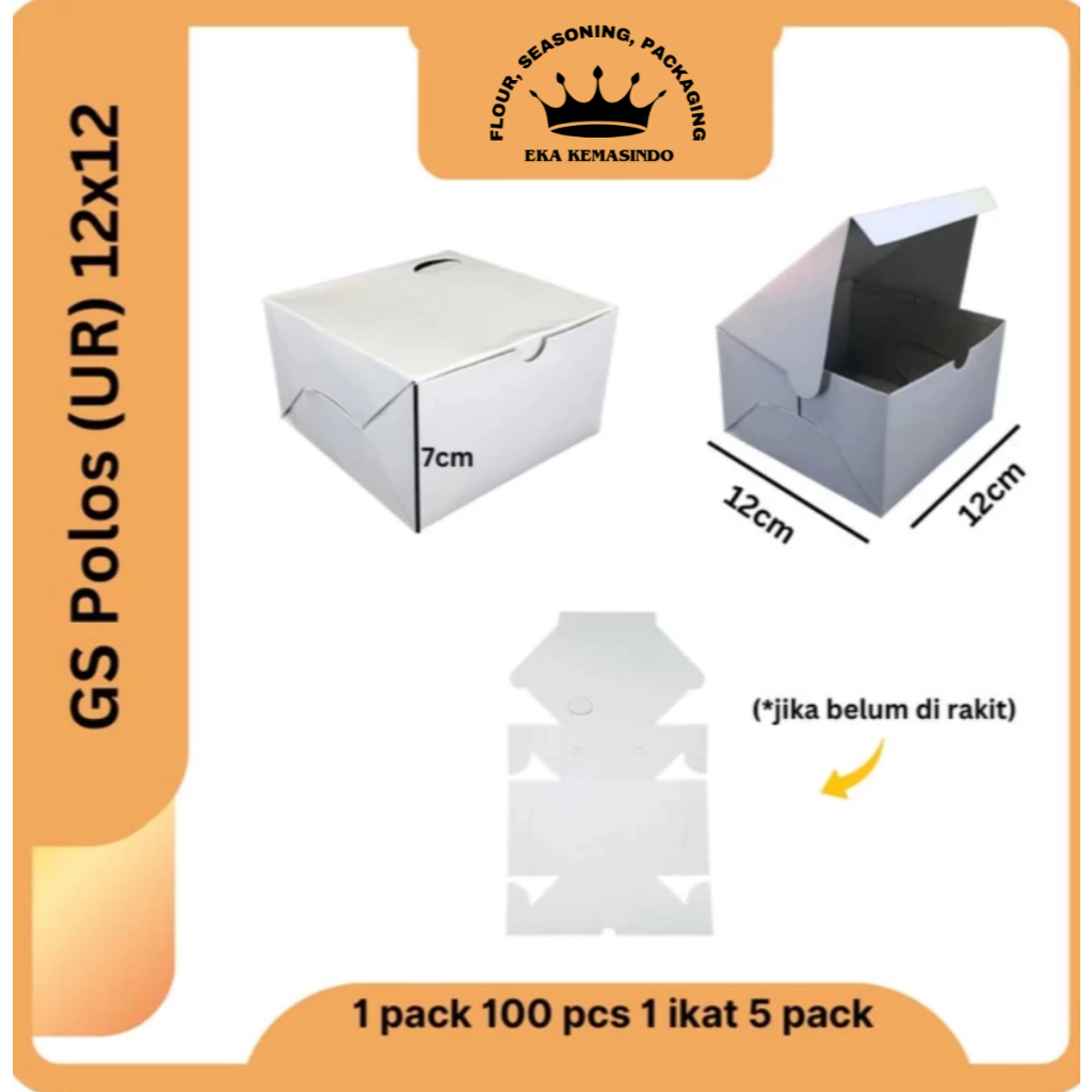 Dus Snack Polos Putih 12x12 | Dus Snack 12x14 | Dus Snack Kraft 12x16 Box Snack | Dus snack craft | 
