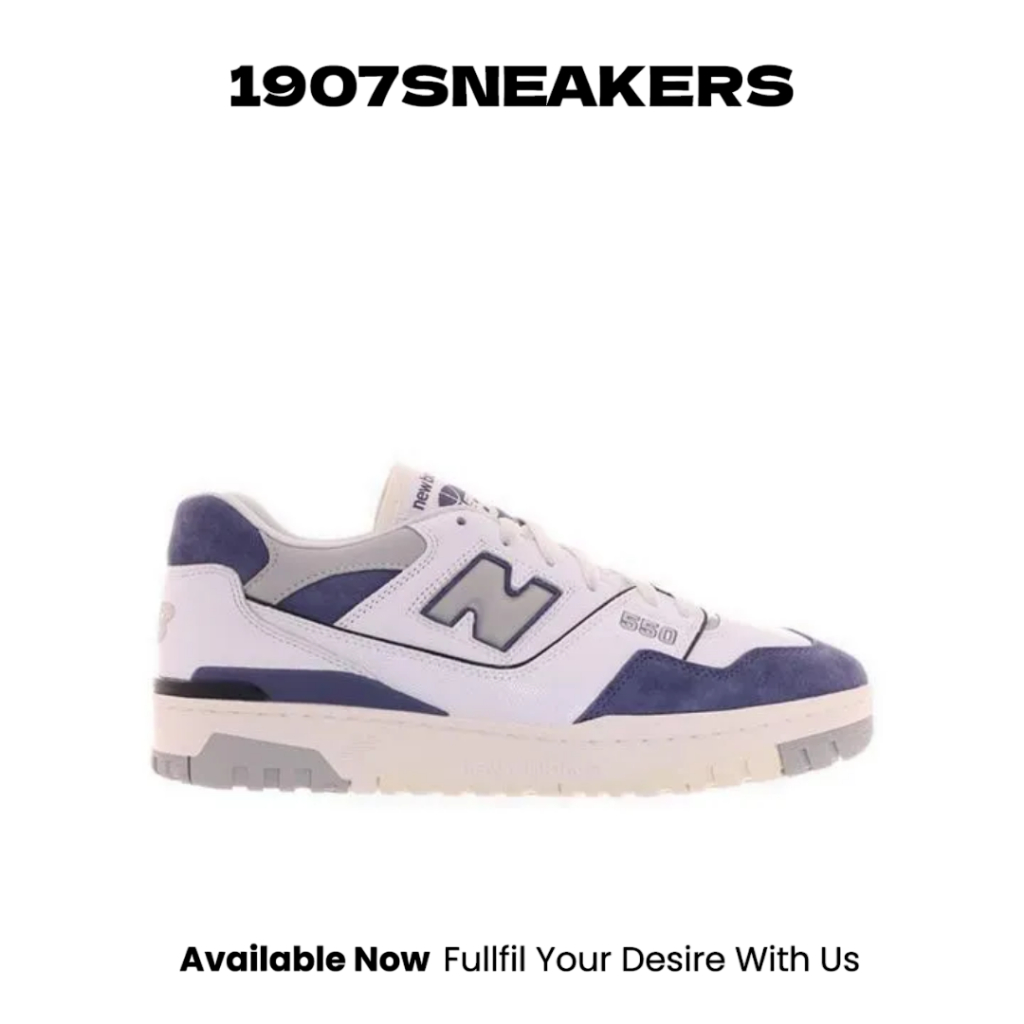 Sepatu Sneakers Pria New Balance 550 - White/Navy NEWBB550BWG
