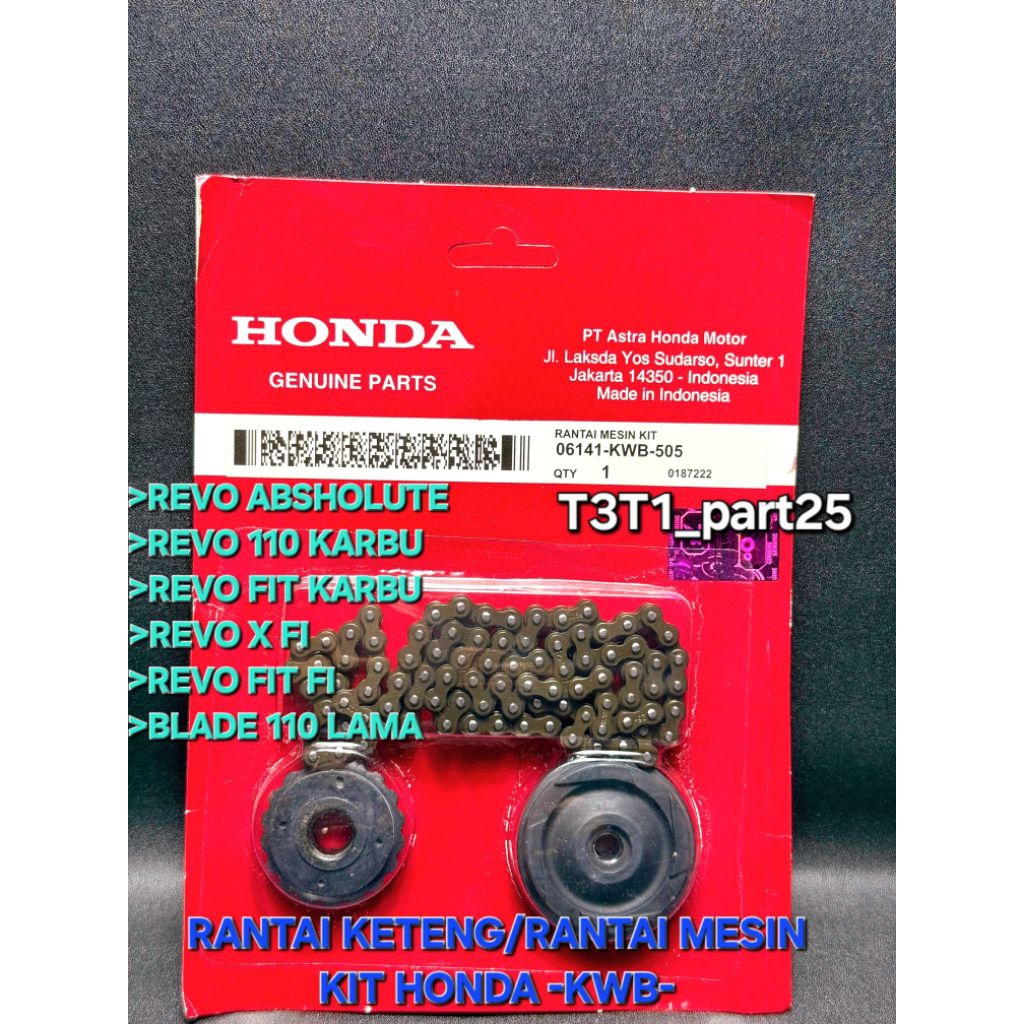 Rantai keteng kamprat set (KWB) Revo absolute/Blade 110/Revo fi/Revo fit/Revo 110 (rantai mesin)
