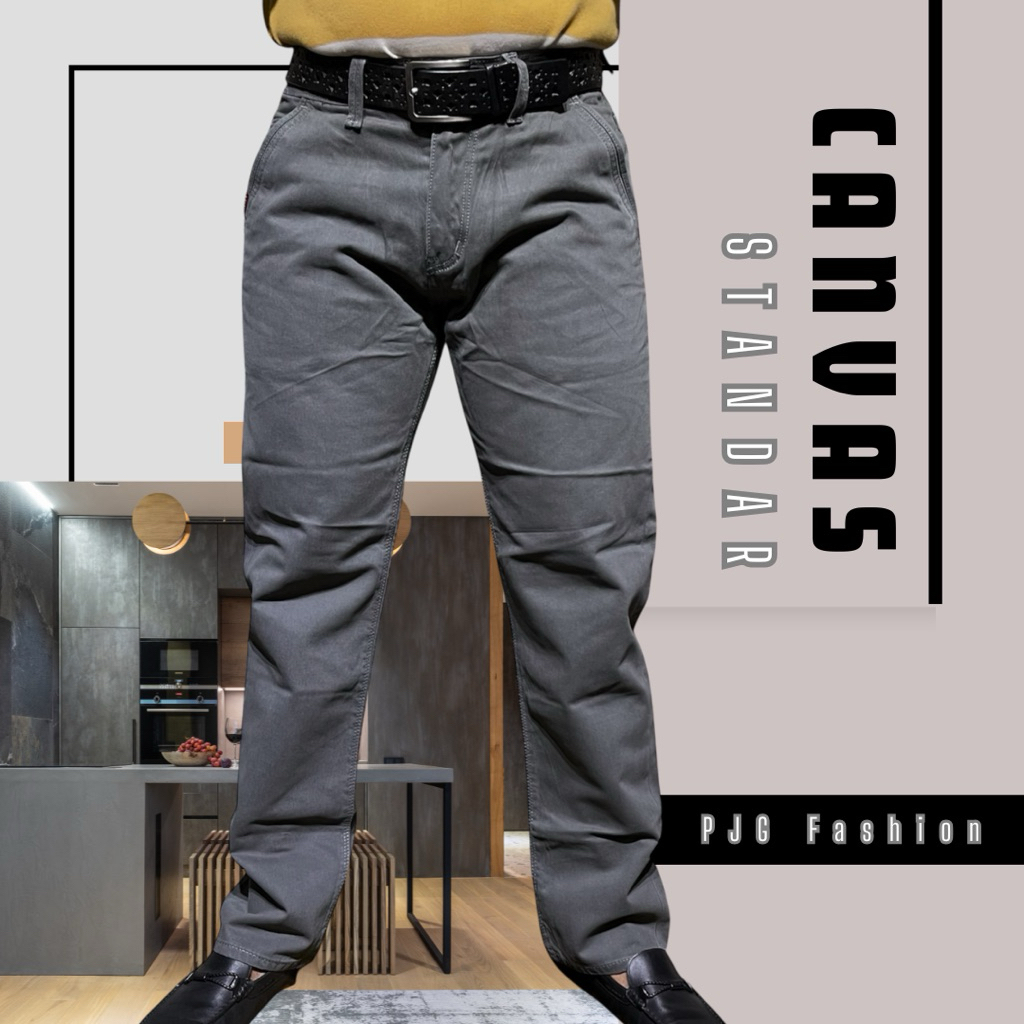 PO62 - Celana panjang canvas size besar 34-39 Reguler O'City Project