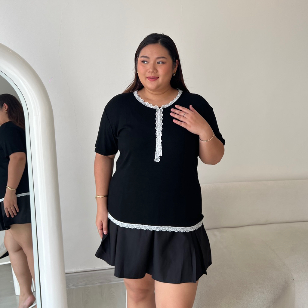 TAMI KNIT TOP RENDA LEHER / BAJU RAJUT WANITA JUMBO