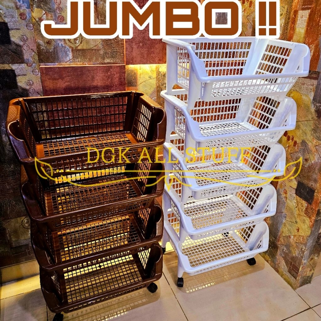 Rak Keranjang Troli Segi Persegi Dapur Salon Dorong Toilet Kamar Mandi Buku Ciki Snack Make up Skinc