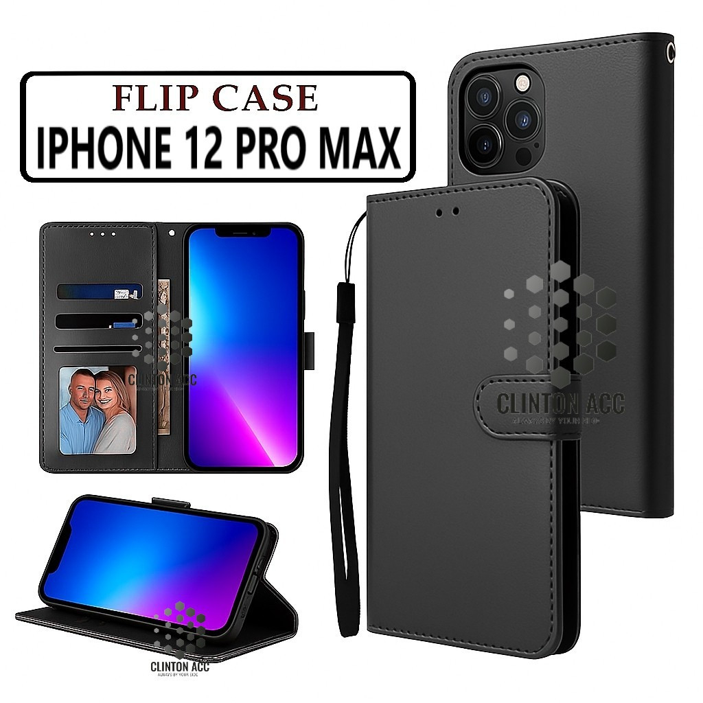 CASE HP IPHONE 12 PRO MAX FLIP WALLET LEATHER DOMPET KULIT SOFTCASE PREMIUM FLIP COVER SARUNG BUKA T