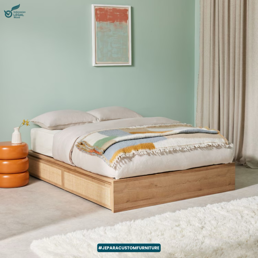 DIPAN JARI LACI MOTIF ROTAN TANPA SANDARAN