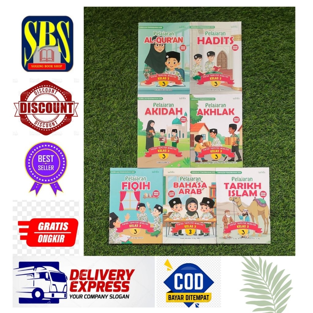 Buku MDTA Satu PAKET 7 MAPEL Untuk  Kelas 3 Kurikulum 2020 EDISI 2025 Penerbit SAHIFA