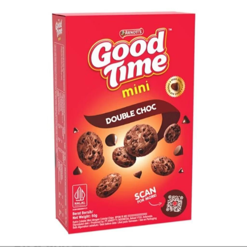 

1 box good time mini double choco 50 gr