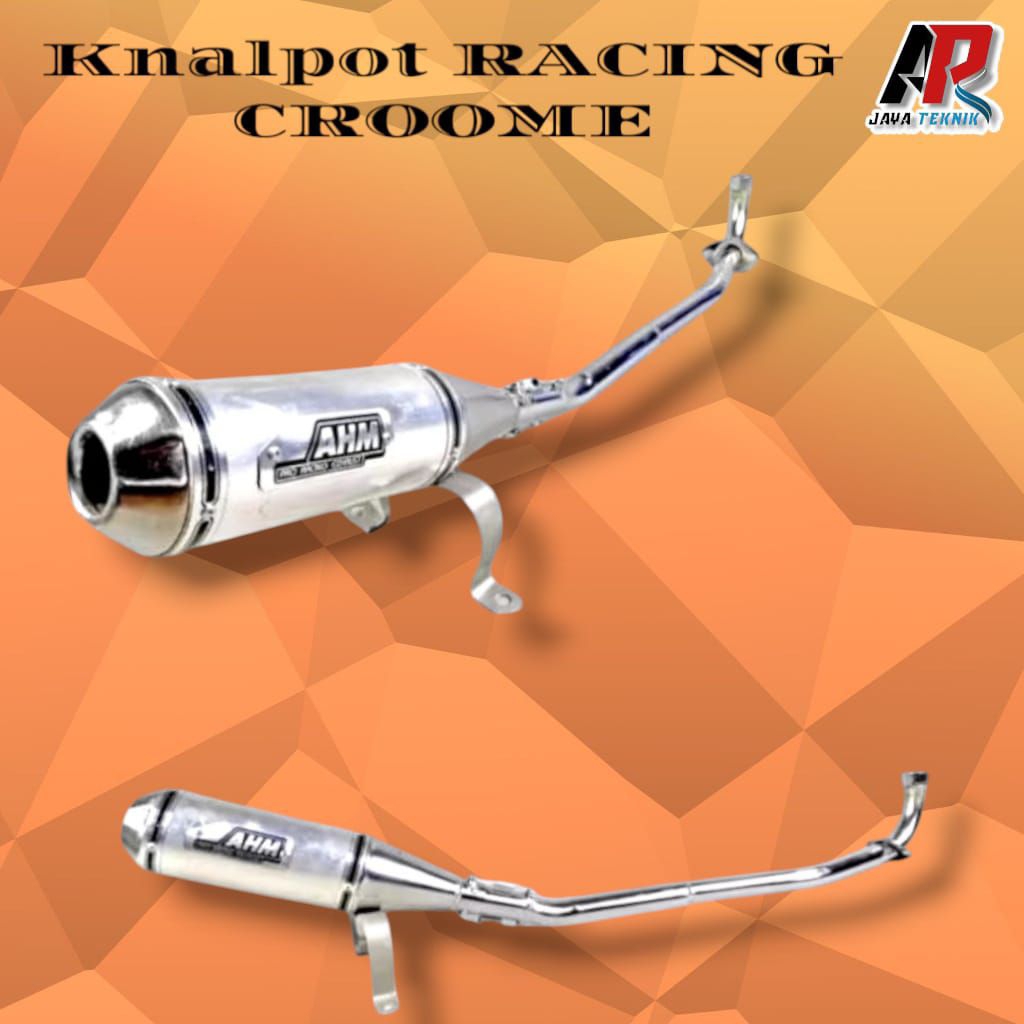 knalpot Racing AHM croome, knalpot racing Crome motor bebek