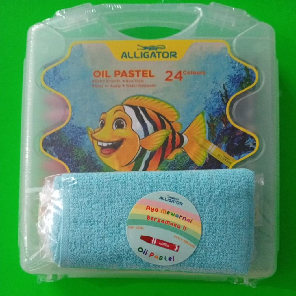 

hexagonal Oil Pastel Alligator set 24 Colors gratis Lap pembersih