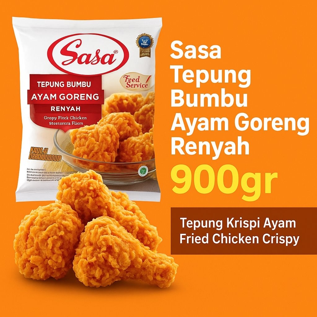 

Sasa Tepung Bumbu Ayam Goreng Renyah 900gr - Tepung Krispi Ayam Fried Chicken Crispy
