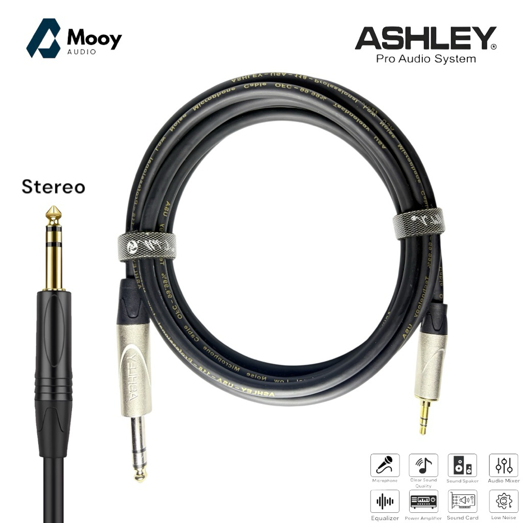 Kabel Ashley AKai STEREO ke Jack AUX 3,5 stereo ORIGINAL KABEL Ashley full tembaga no nois Mixer pow