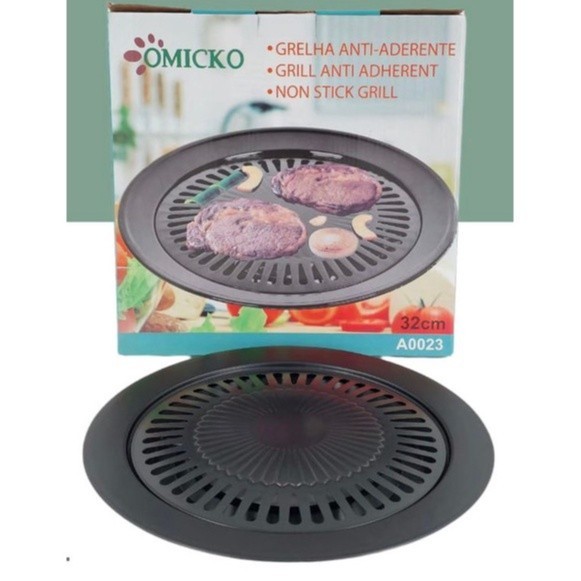 Grill Pan Bulat Omicko Pemanggang BBQ