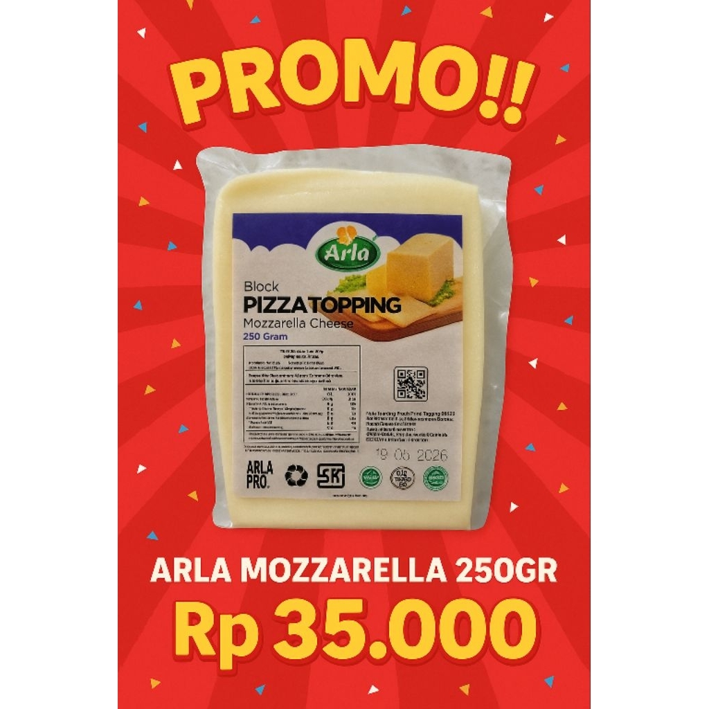 

Arla Mozzarella Pizza Topping 250gr HALAL