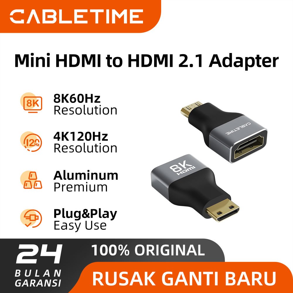 CABLETIME Adapter HDMI to HDMI Mini Type C & Micro HDMI Type D