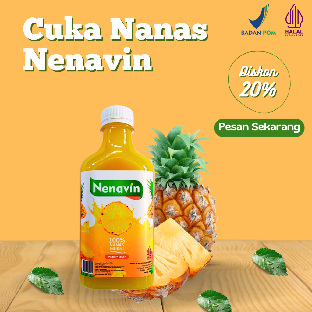 

Nenavin Cuka Nanas 100% Alami Dengan Nanas Asli Untuk Diabetes dan Kontrol Gula Darah