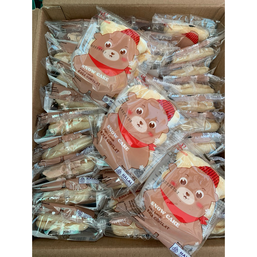 

Snow cake kukis lunak Cream Coklat 40g Halal dapat 4