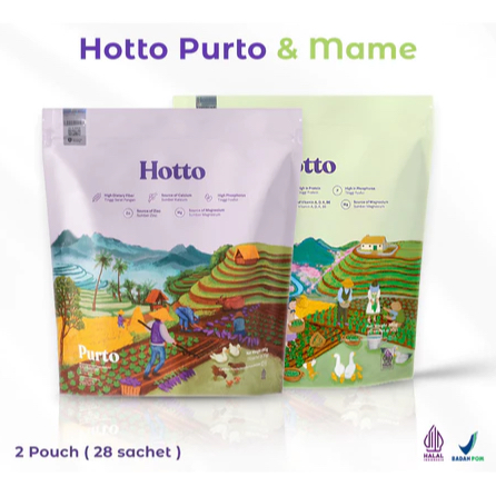 

[Super Termurah ORI] Hotto Purto 1 Pouch 16 Sachet Multigrain Hotto & Hotto Mame 1 Pouch 12 Sachet