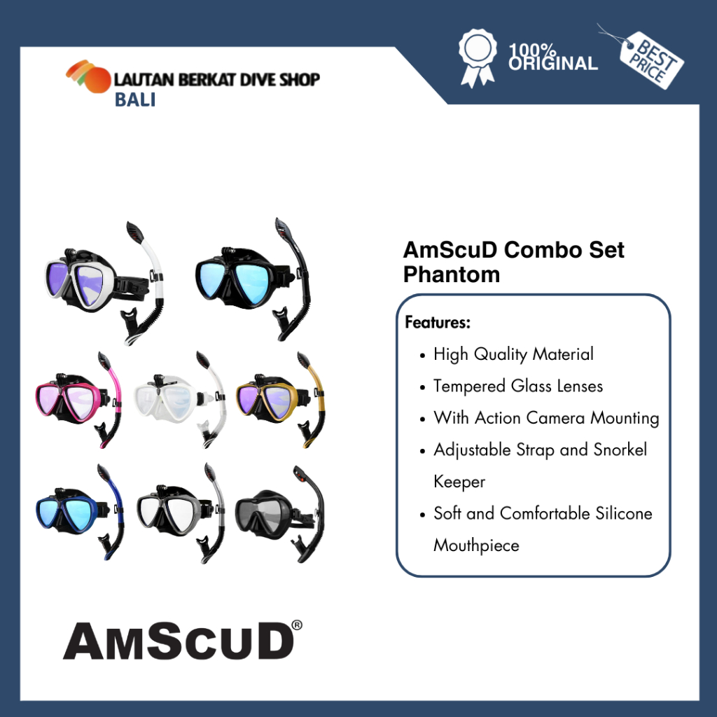 COMBOSET AMSCUD PHANTOM ( MASK + SNORKEL AMSCUD PHANTOM )