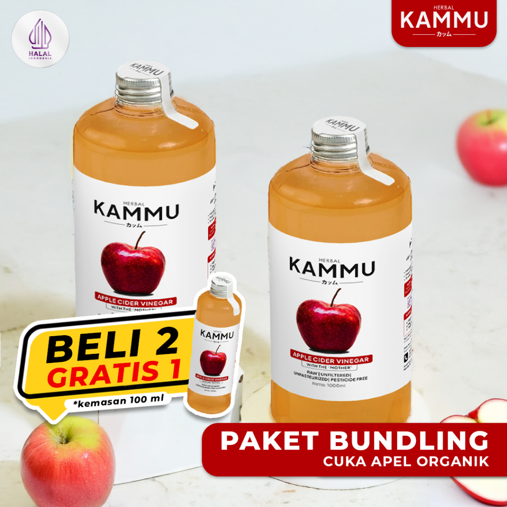 

HERBAL KAMMU - Cuka Apel Asli With Mother Paket Bundling