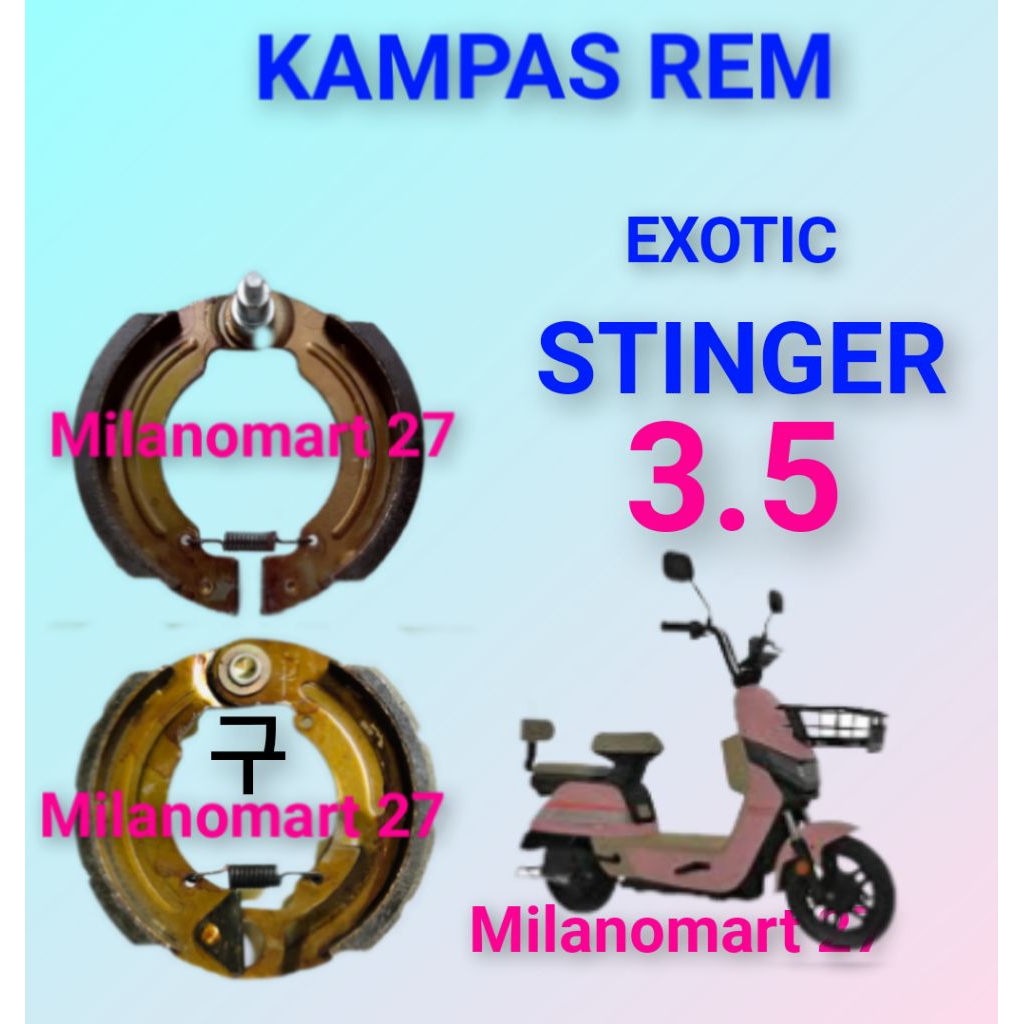 kampas rem exotic stinger 3.5 kampas rem sepeda listrik exotic stinger 3.5