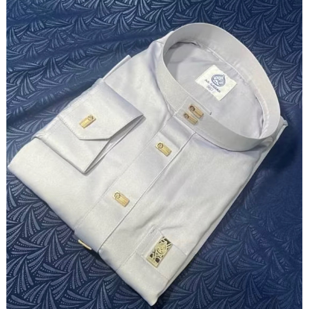 Preloved - Assabar Gamis koko pria - Warna Silver - Polos Thobe Sergio