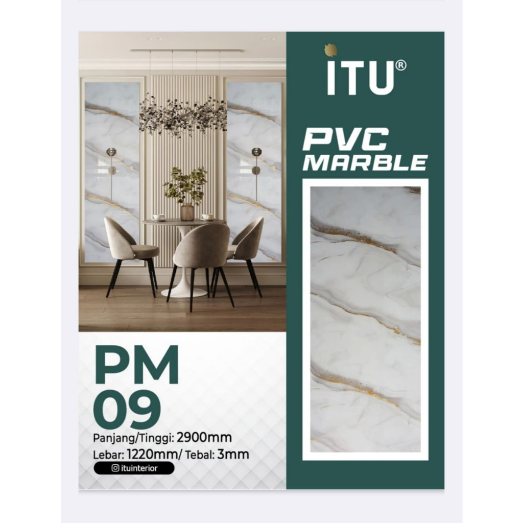 Panel Dinding PVC Marmer — Anti Air, Mudah Dipasang, Estetik untuk Dekorasi Dinding