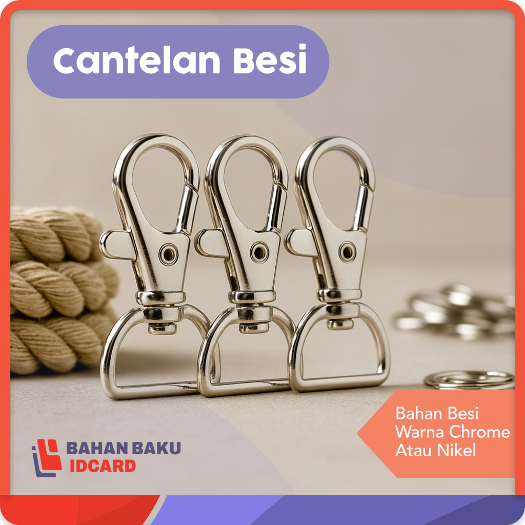 

KEW KEW Kait Besi Cantelan Gantungan Pengait Pita Lanyard ID Name Card ukuran 1cm 1,5 cm 2cm 2,5cm