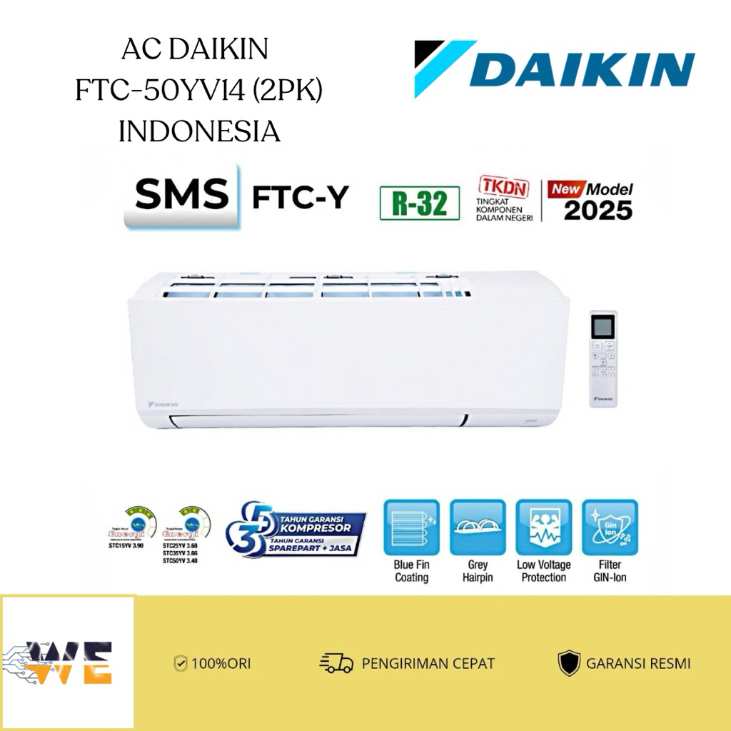 AC Daikin Indonesia Split AC + Pasang 0,5pk, 1pk, 1.5pk, 2pk