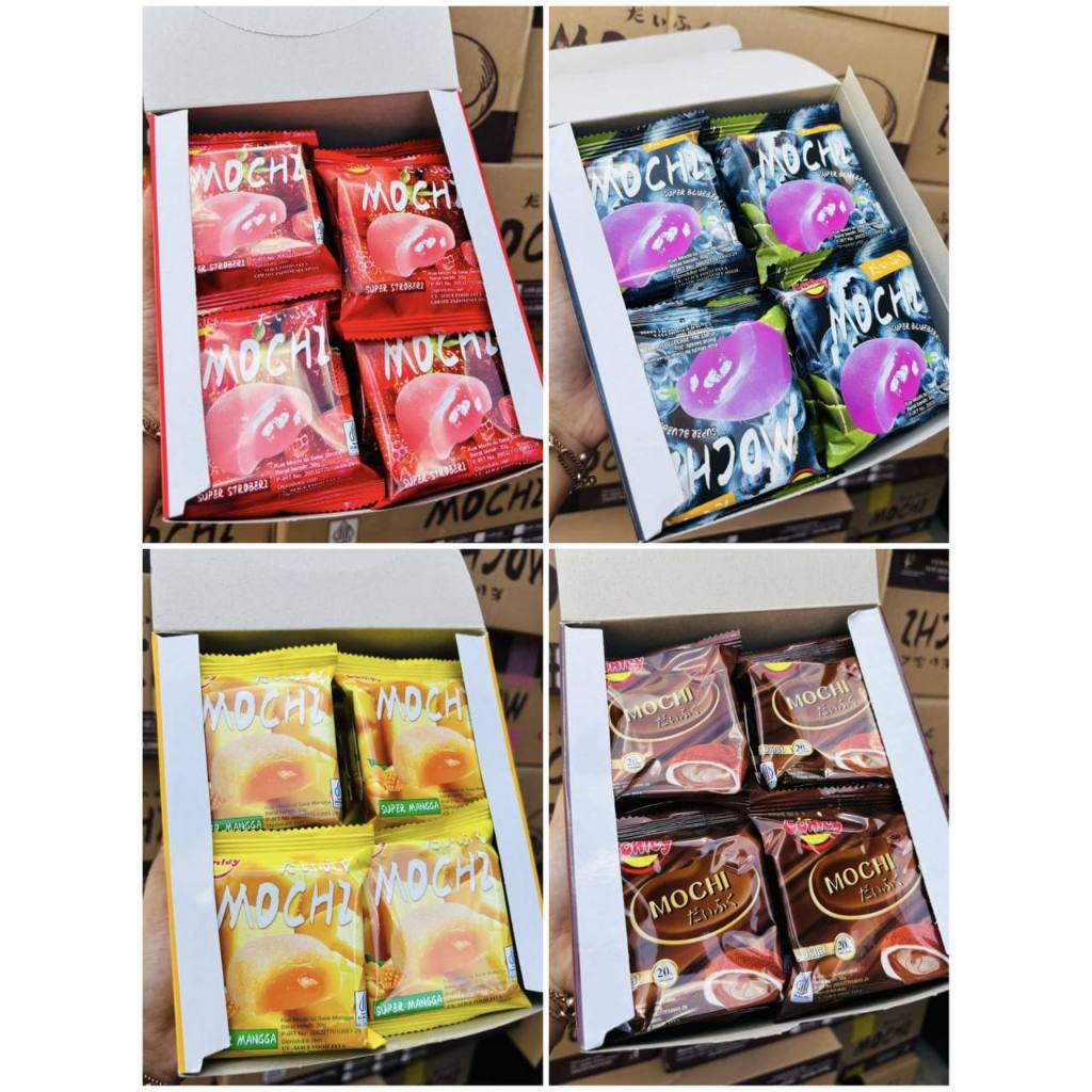 

￼￼(PERBOX ISI 12) CONLEY MOCHI | SUPER COKELAT | SUPER STROWBERRY | SUPER MANGGA | SUPER BLUEBERRY 360gr