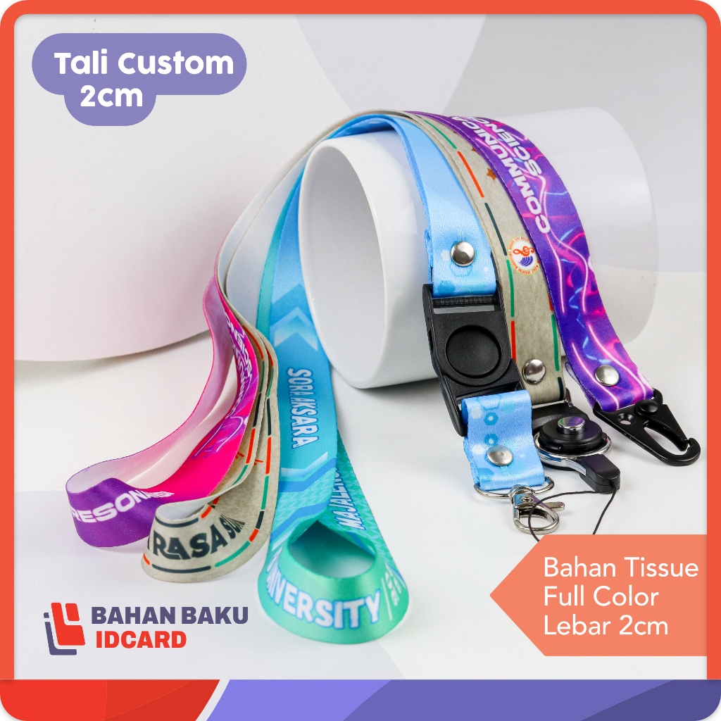 

CETAK TALI LANYARD CUSTOM DESAIN 2 CM FULL PRINT SUBLIM, UNTUK NAME TAG DAN GANTUNGAN VAPE