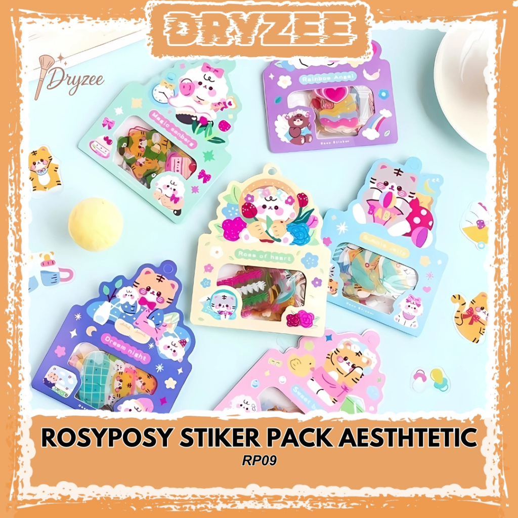 

Rosyposy Stiker Pack Aesthetic Korean Bear 40 Pcs RP09