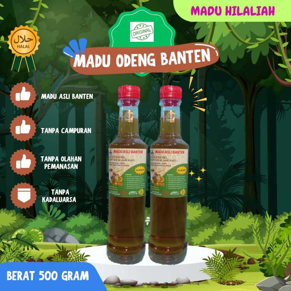 

PROMO: Madu Odeng Asli Banten, madu murni alami 100% tampa campuran Raw honey (Berat 500gram)
