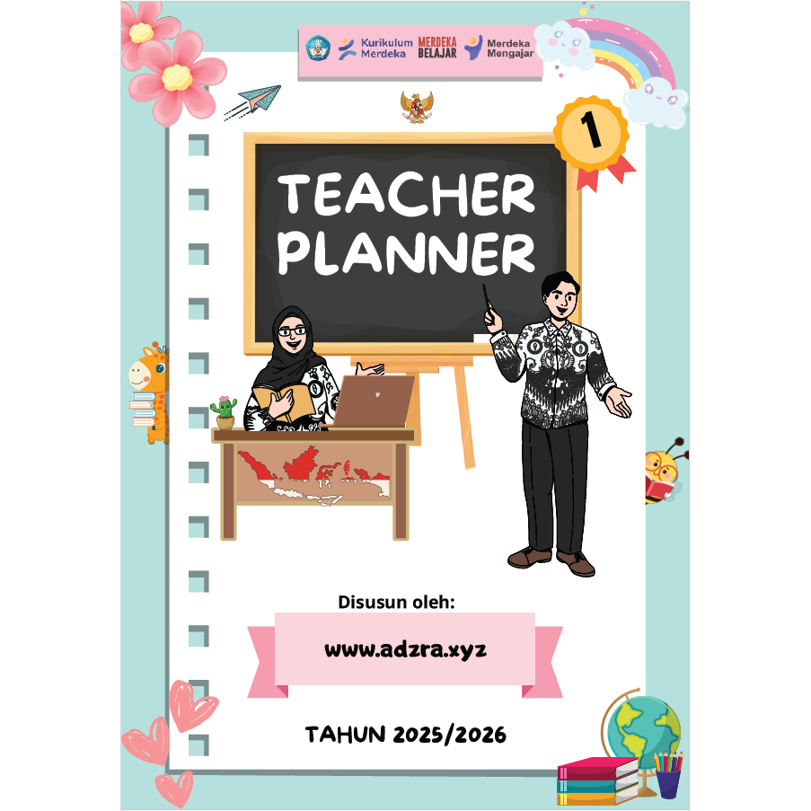 

Agenda Guru Teacher Planner 2025 - 2026 ukuran Buku A4