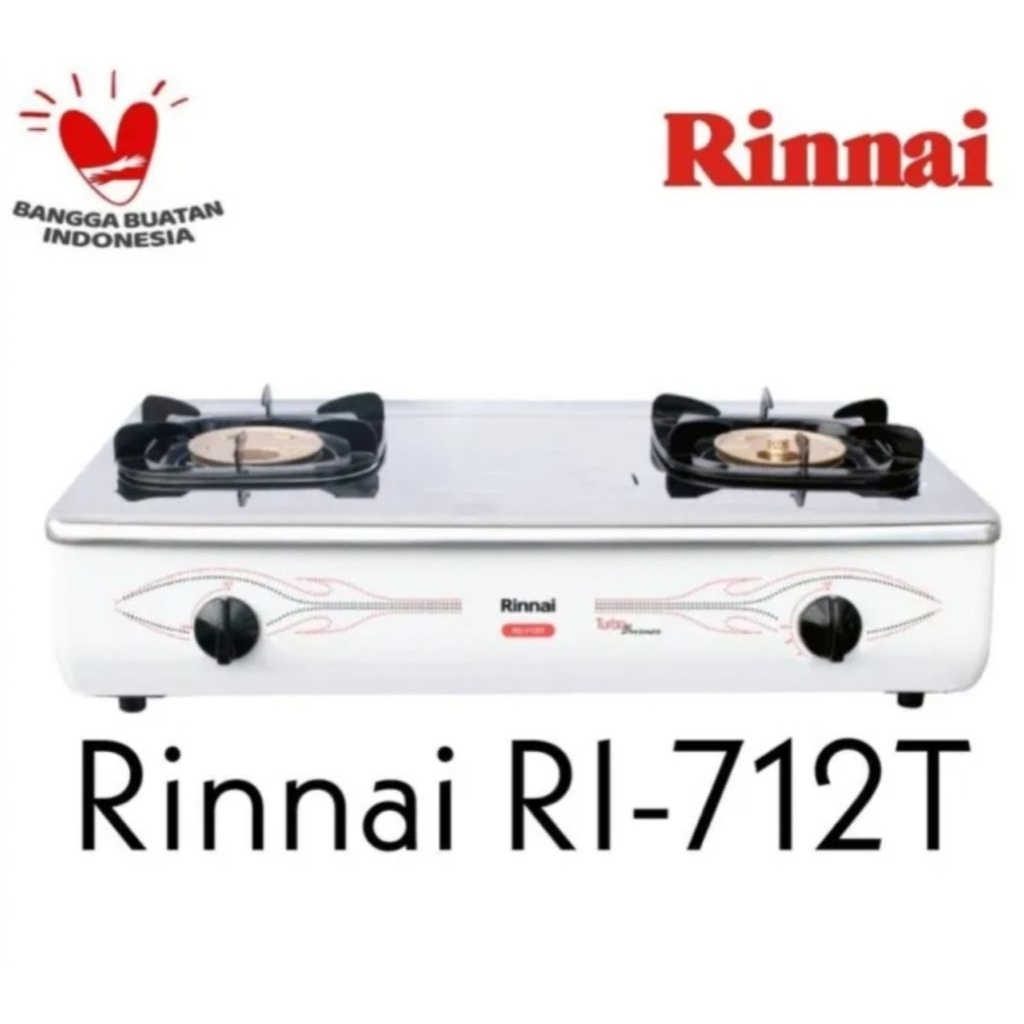 RINNAI Kompor Gas 2 Tungku RI-712T Turbo Burner Stainless Steel
